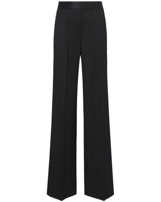 Proenza Schouler satin-waistband tailored wide-leg trousers