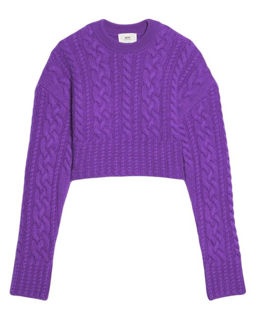 AMI Alexandre Mattiussi cable-knit virgin wool jumper