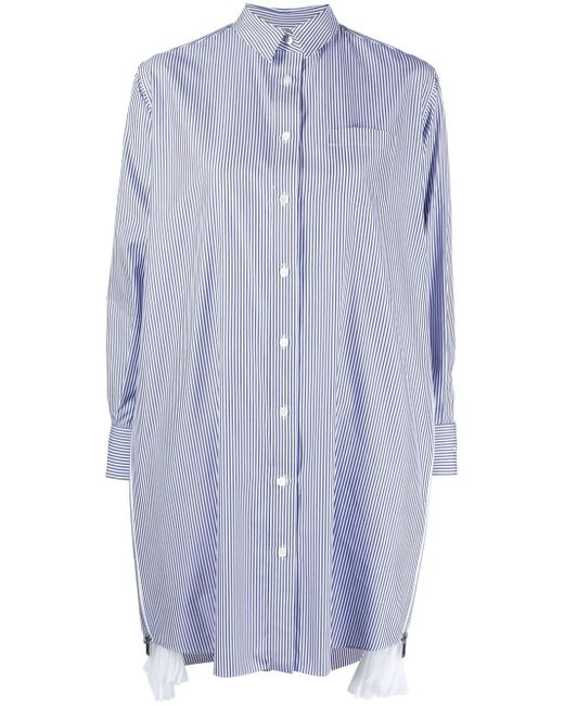 Sacai stripe-print side-zip shirt dress