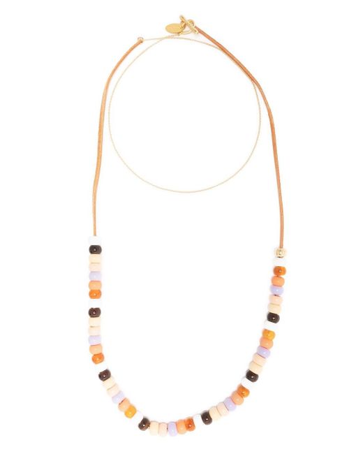 Forte-Forte bead-embellished double-stranded necklace