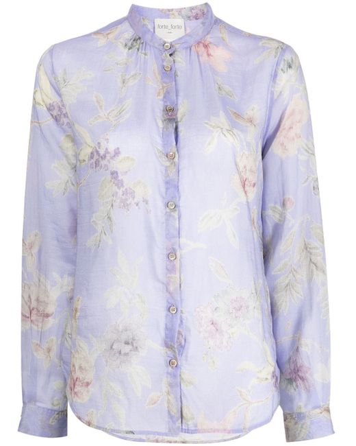 Forte-Forte floral cotton-silk shirt