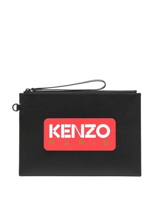 Kenzo logo-print clutch bag