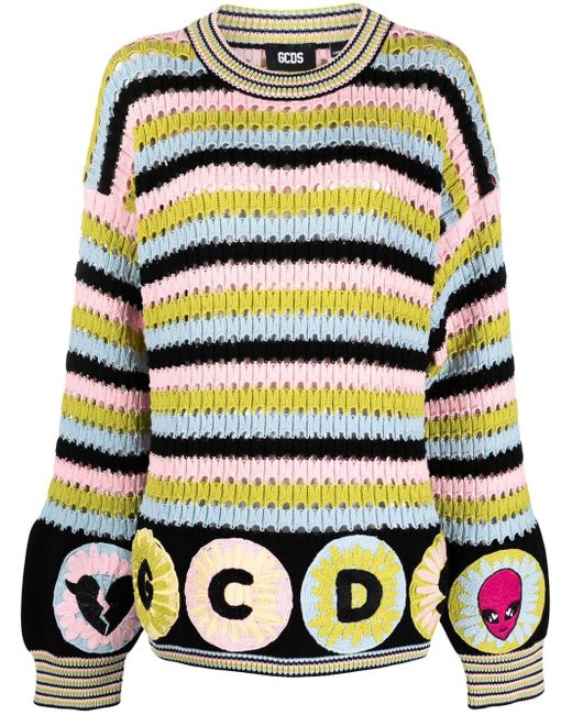 Gcds colour-block stripe knit jumper