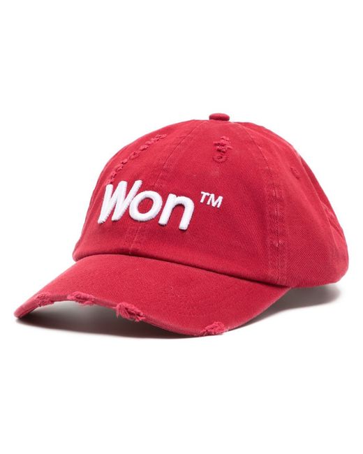 Won Hundred logo-patch distressed baseball cap