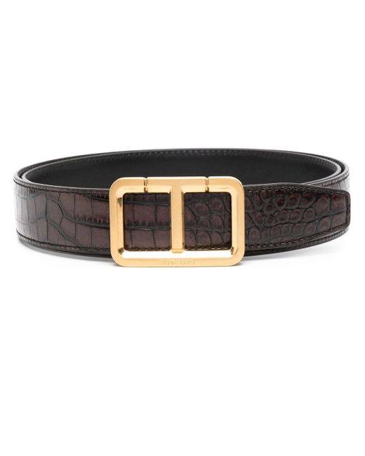 Tom Ford buckle-fastening leather belt