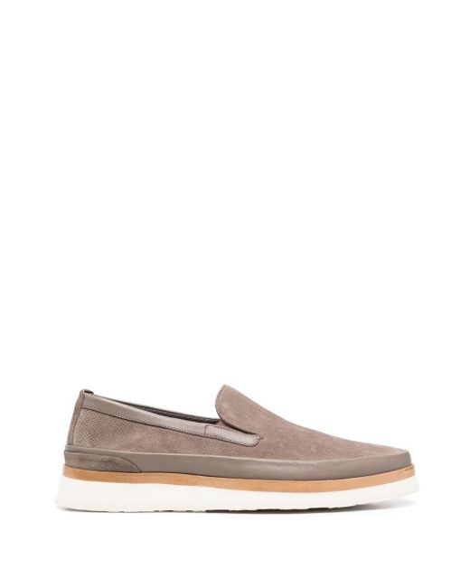 Canali suede slip-on shoes