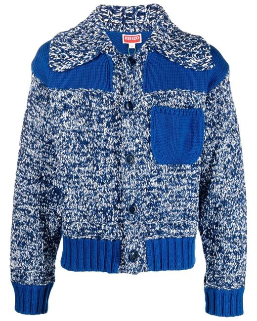 Kenzo contrast-panel knitted cardigan