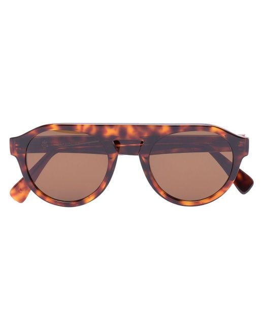 Eleventy tortoiseshell-effect round-frame sunglasses