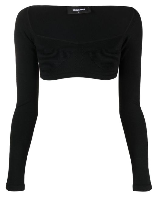 Dsquared2 long-sleeve knitted crop top