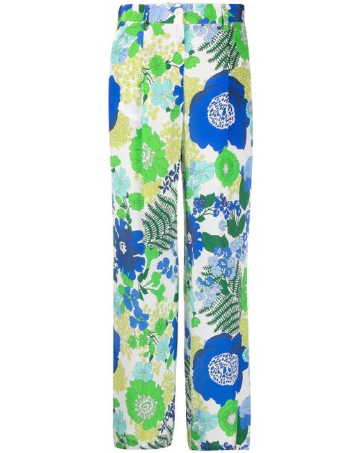 P.A.R.O.S.H. floral-print flared trousers