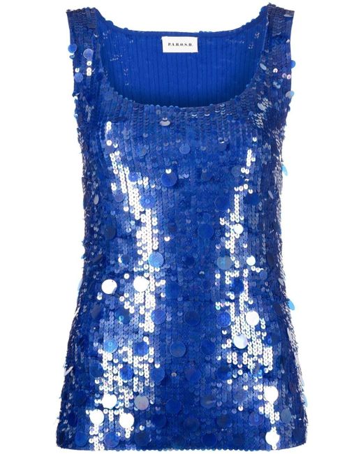 P.A.R.O.S.H. sequin-embellished tank top