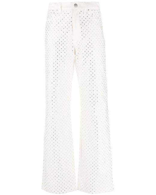 P.A.R.O.S.H. crystal-embellished straight-leg trousers
