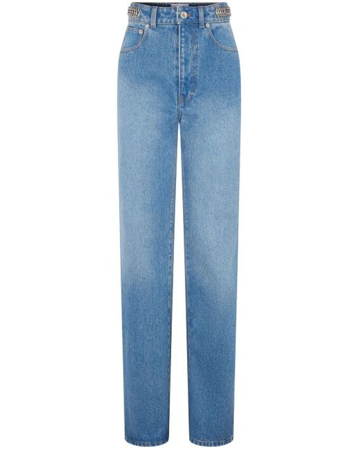 Paco Rabanne chain-embellished straight-leg jeans
