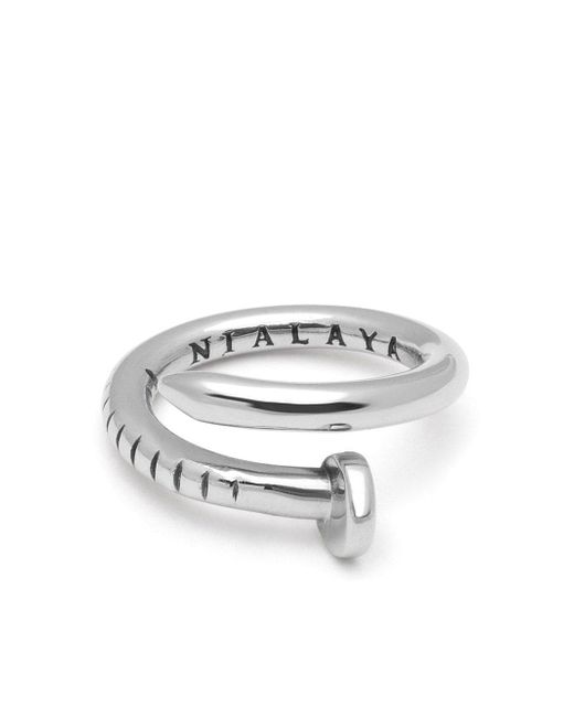 Nialaya Jewelry Dorje engraved nail ring