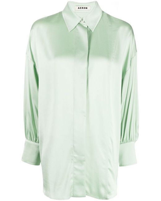 Aeron Rennie long-sleeve satin shirt