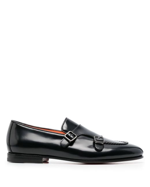 Santoni 20mm buckle-fastening leather loafers