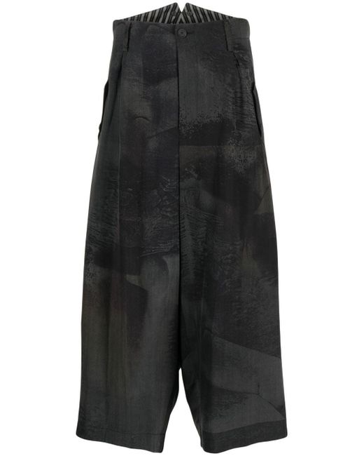 Yohji Yamamoto cropped wide-leg trousers