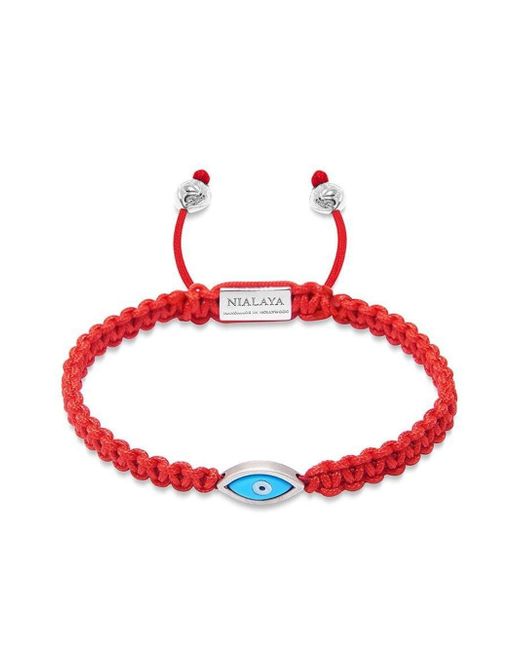 Nialaya Jewelry evil eye-detail string bracelet