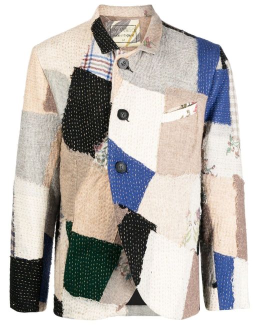 By Walid patchwork wool jacket