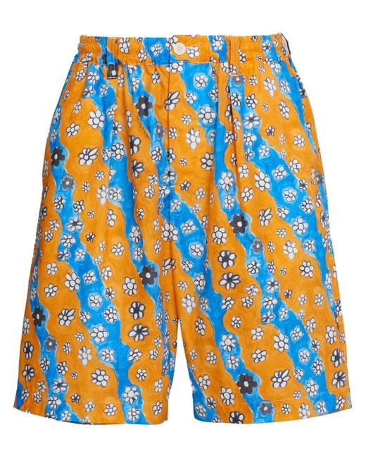 Marni wave daisy-print shorts