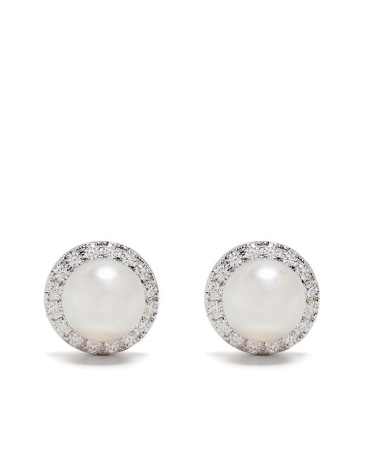 Tasaki 18kt white gold Akoya diamond earrings