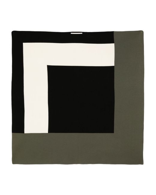 Ports V geometric intarsia-knit scarf