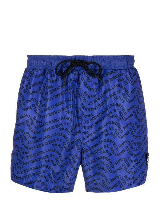 Karl Lagerfeld Wave logo-print swim shorts