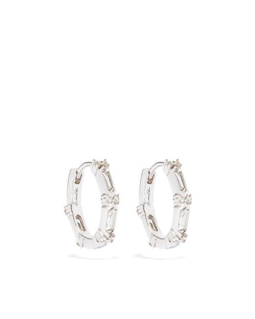 Annoushka 18kt white gold diamond hoop earrings