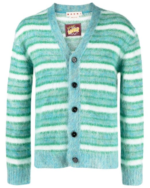 Marni striped buttoned-up cardigan