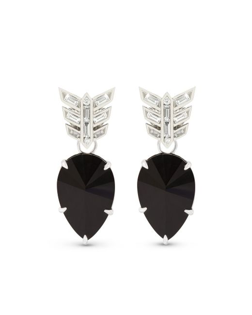 Annoushka 18kt white gold black onyx drop earrings