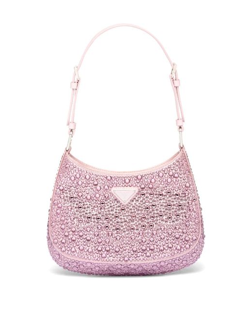 Prada Cleo crystal-embellished shoulder bag