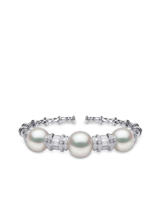 Yoko London 18kt white gold Mayfair pearl and diamond bangle