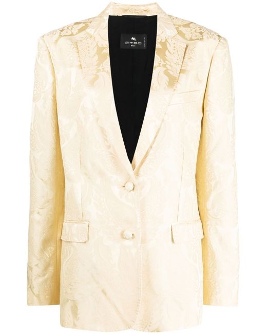 Etro patterned-jacquard single-breasted blazer