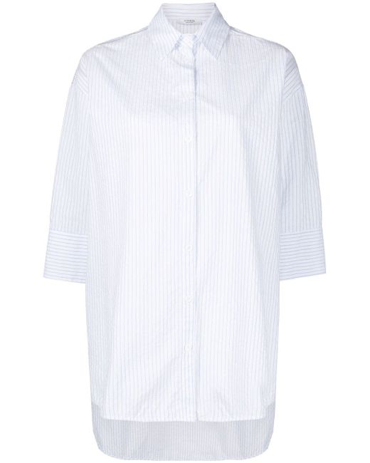 Peserico oversized striped cotton shirt