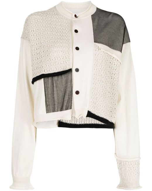 Y's patchwork button-up cardigan