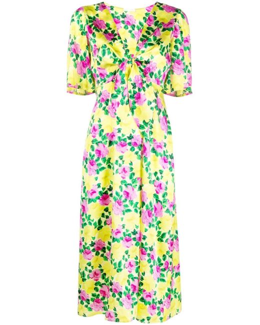 P.A.R.O.S.H. floral-print V-neck midi dress