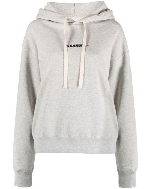 Jil Sander logo-print drawstring hoodie