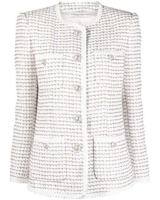 Alessandra Rich round-neck buttoned jacket