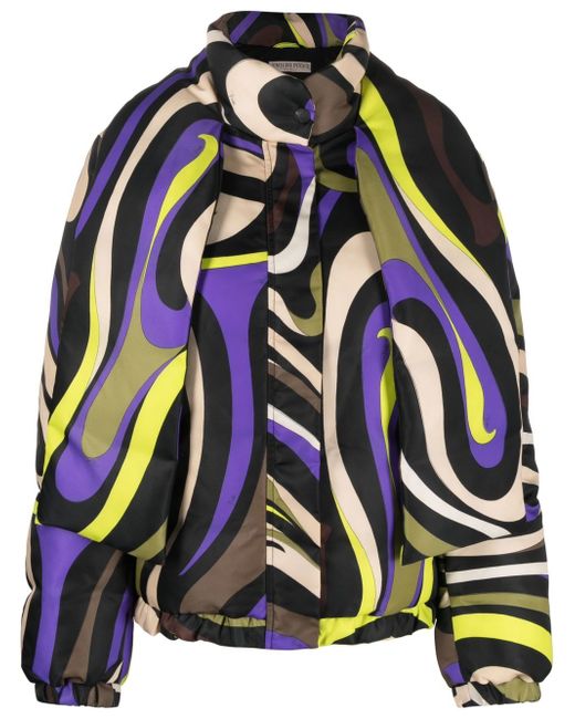 Pucci Marmo-print padded jacket