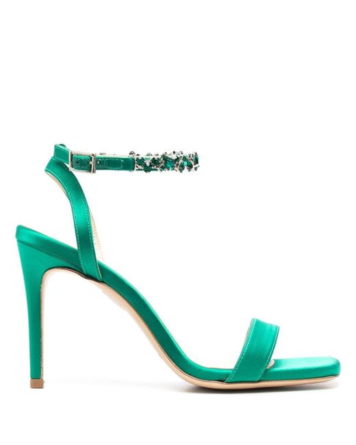 P.A.R.O.S.H. 110mm crystal ankle-strap sandals