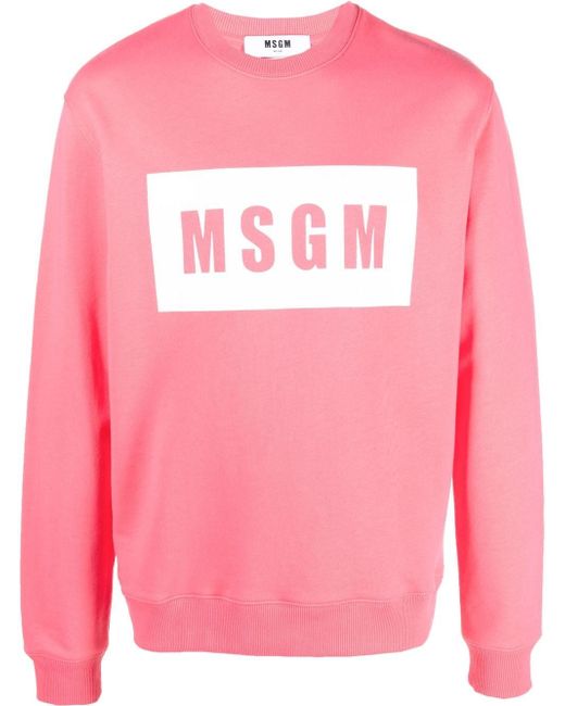 Msgm logo print long-sleeve sweatshirt