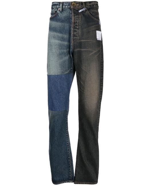 Maison Mihara Yasuhiro two-tone straight-leg jeans