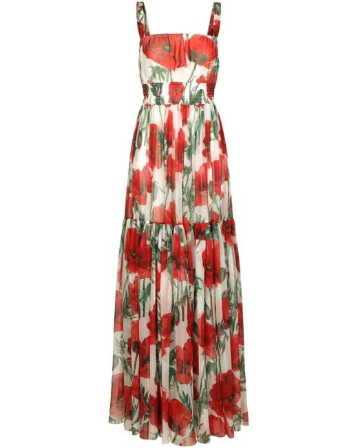 Dolce & Gabbana floral-print silk dress