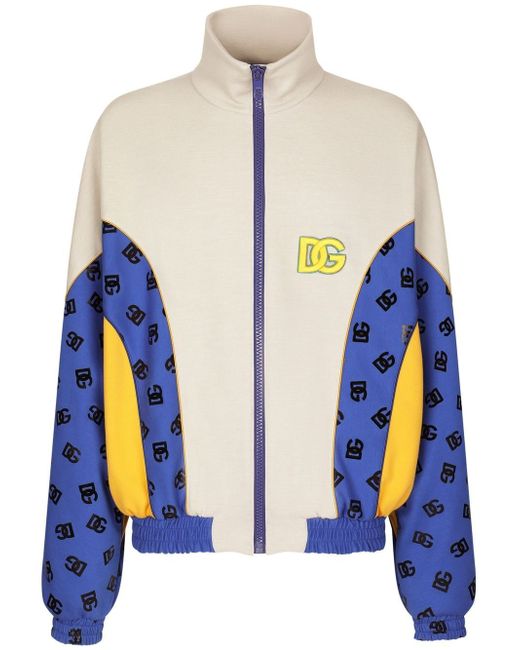 Dolce & Gabbana logo-patch knit sports jacket