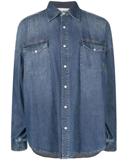 Alexander McQueen long-sleeved buttoned denim shirt