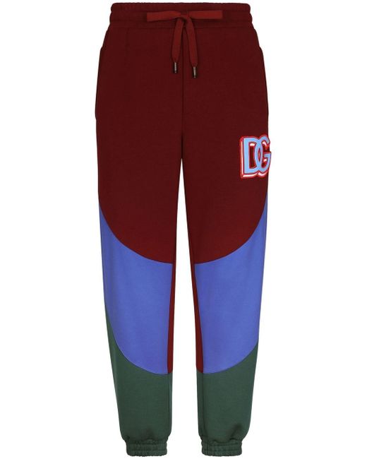 Dolce & Gabbana logo-patch colour-block sweatpants