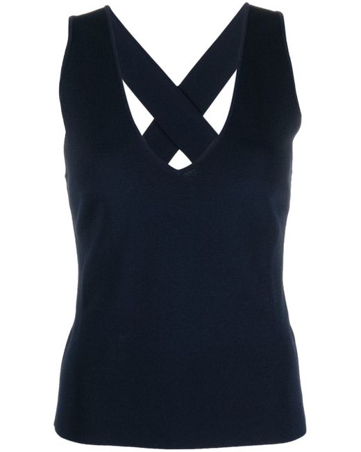 P.A.R.O.S.H. criss-cross straps knitted top