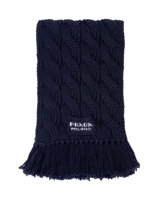 Prada cable-knit virgin-wool scarf