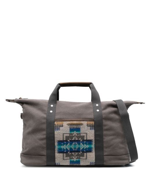 Pendleton patterned-jacqard logo weekender bag