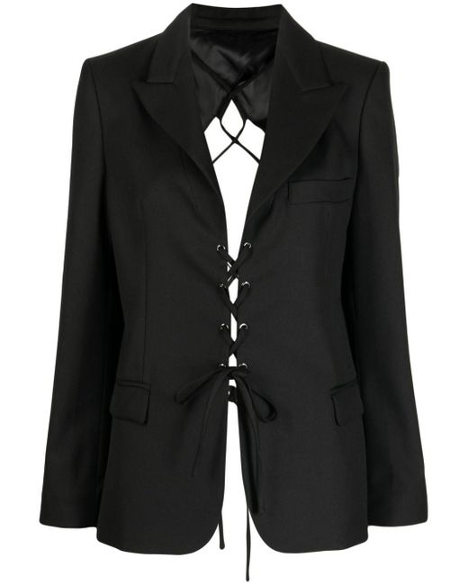 Rokh laced open back tailored blazer